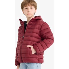 DeFacto Su Geçirmez Kapüşonlu Fermuarlı Şişme Mont Erkek Çocuk E8688A825AU