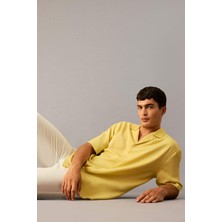 DeFacto Relax Fit Polo Yaka Akışkan Kumaş Kısa Kollu Gömlek F6484AX25SM