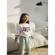 Pamuklu Yeşil Çizgili Baskılı Uzun Kollu Alt Üst Takım