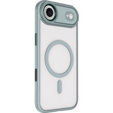 Alan Tech Apple iPhone 17 Air Kılıf Wireless Şarj Özellikli Zore Krom M-Safe Silikon Kapak