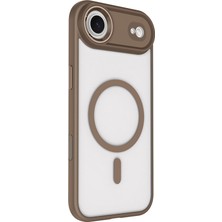 Alan Tech Apple iPhone 17 Air Kılıf Wireless Şarj Özellikli Zore Krom M-Safe Silikon Kapak