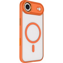 Alan Tech Apple iPhone 17 Air Kılıf Wireless Şarj Özellikli Zore Krom M-Safe Silikon Kapak