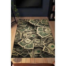 Makinede Yıkanabilir Dijital Baskı Dolar Desenli Gamer Halısı Kaymaz Taban Çocuk Halısı ve Yolluk