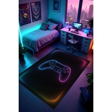 Dijital Baskı Oyun Odası Gamer Halısı Makinede Yıkanabilir Anti Bakteriyel Leke Tutmaz Kaymaz Taban