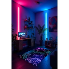 Gaming Halı Dijital Baskı Oyun Odası Halısı Kaymaz Taban Yıkanabilir Gamer Modern Tasarım