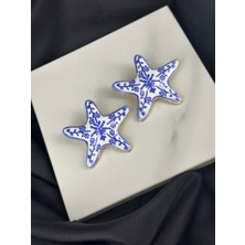 Büyük Mavi Deniz Yıldızı Marka Model Küpe