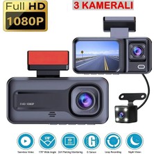 Üç Kameralı  Ön+Iç+Arka  Araç Içi Kamera Wifi Özellikli 1080P Ultra Hd Güvenlik Kamera