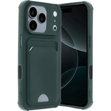 iPhone 17 Pro Max ile Uyumlu Kılıf Tpu Silikon, Kamera Korumalı, Kartlık Bölmeli Card Case