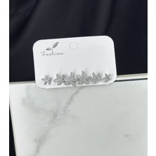 Gümüş 6'lı Zirkon Taşlı Yıldız Tasarım Küpe Seti