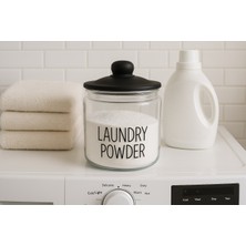  Cam Siyah Vakumlu Kapaklı Deterjan Kavanozu Banyo Düzenleyici Kavanoz Şeffaf 3800 ml 1 Adet