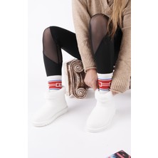 Muggo Frosty Kadın Kürklü Kar Botu Suni Deri Düz Topuklu Konforlu Tasarım ile Kışa Hazır