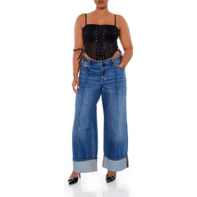 F21 Plus Size Wide-Leg Jean Pantolon