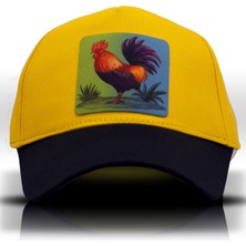 Horoz Figürlü Hayvan Desenli Sarı Beyzbol Şapka Unisex