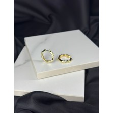 Gold Altın Halka Kemik Tasarım Çelik Küpe