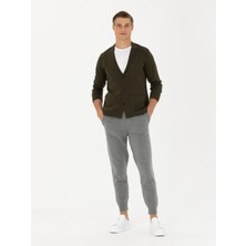 Cacharel Erkek Açık Gri Jogging Fit Lastik Paçalı Triko Pantolon 50279422-VR001