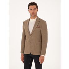 Cacharel Erkek Bej  Slim Fit Yün Karışımlı Dokulu Ceket 50310768-VR011