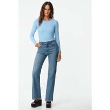 Kayık Yaka Yanları Büzgülü Ribana Bluz