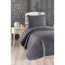 Çeyiz Diyarı Konik 2 Parça Tek Kişilik Pike Takımı Antrasit