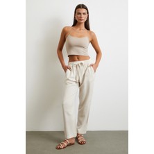 Beli Lastikli Klasik Pantolon Bej