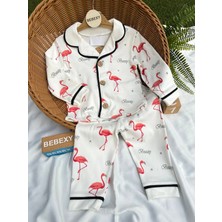 Flamingo Baskılı Pijama Takımı Kırmızı
