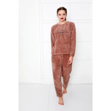 Kadın Peluş Pijama Takımı Ikili Takım