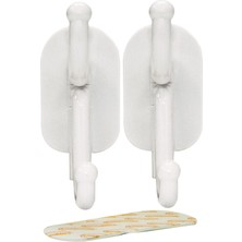 61321 2pc Removable Adhesive Hooks, Black