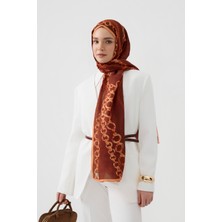 Cotton Twill Şal Loop Line Bordo