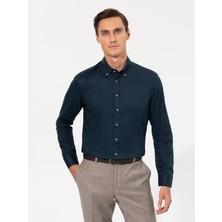 Cacharel Erkek Lacivert Slim Fit Uzun Kollu Gömlek 50250841-VR033