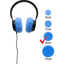 Tek Kullanımlık Kulaklık Hijyen Bonesi, Kulaklık Kılıfı - Mavi-9 cm (L)