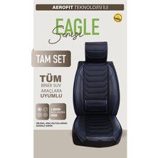 Tofaş Kartal Slx Ie Uyumlu Oto Koltuk Kılıfı Deri, Kumaş Elegance Siyah Mavi