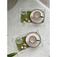 2'li Şeffaf Pleksi Tepsi 14X22CM, Şık ve Kullanışlı Sunum Tepsisi Seti