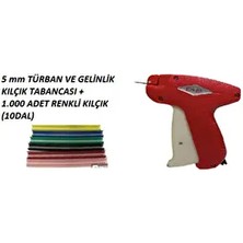 5 mm Türban Tasarım Gelinlik Kılçık Tabancası + 1.000 Adet Renkli Kılçık (10 Dal)