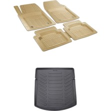 Ford Fiesta 2009-2017 Bej Deluxe Havuzlu Paspas ve 3D Bagaj Havuzu