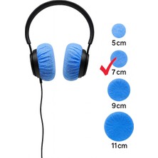 Tek Kullanımlık Kulaklık Hijyen Bonesi, Kulaklık Kılıfı - Mavi-7 cm (M)
