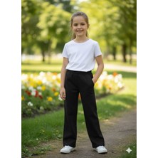 Çift Cepli Geniş Paça Kız Eşofman Altı