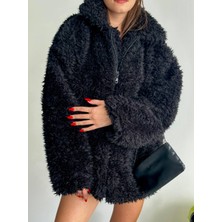 Premium Kumaş Kuzu Fermuarlı Mont