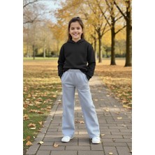 Çift Cepli Geniş Paça Kız Eşofman Altı