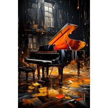 Aden Dekoratif Müzik Piyano Kanvas Tablo