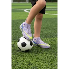 Lila-Mor Çoraplı Çocuk Halı Saha Ayakkabısı Air 600 F