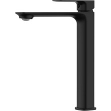 Hera Mat Siyah Çanak (Yüksek Tip ) Lavabo Bataryası