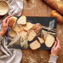 Cozy Co: Temperli Cam Dikdörtgen Kesme ve Sunum Tablası, Kesme Tahtası, Kesme Tablası, Sunumluk, CKT001