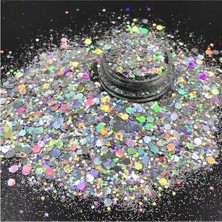 Epoksi Kalıpları 14ML Gümüş Chunky Glitter - Holografik Epoksi Reçine, Tırnak & Makyaj Için Işıltılı Glitter