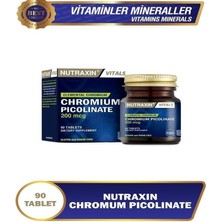 Nutraxin Chromium Picolinate 90 Tablet 200 mcg İçerikli Besin Takviyesi Gluten ve Şeker İçermez