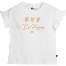 Pixie Beyaz Baskılı Kız Çocuk Tişört