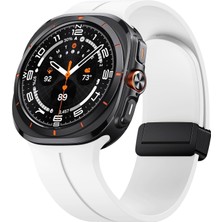 Microsonic Samsung Galaxy Watch 8 Classic 46MM Kordon Ribbon Line Beyaz