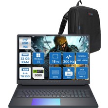 Dell Alienware 18 Area-51 AA18250 Ultra 9 275HX Ddr5 32GB 4tb Ssd+4tb SSD 16GB/RTX5080 175W 18INÇ Wqxga 300Hz 500NITS WINDOWS11HOME Gaming Laptop AA1825080H16+ZETTAÇANTA