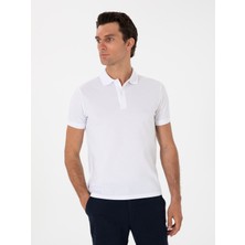 Cacharel Erkek Beyaz Slim Fit %100 Pamuk Polo Yaka T-Shirt 50310024-VR013