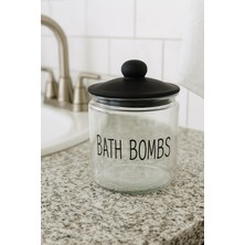 Vakumlu Kapaklı Şeffaf Cam Banyo Düzenleyici Kavanoz Bath Bombs 1800 ml
