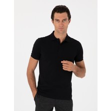 Cacharel Erkek Siyah Slim Fit %100 Pamuk Polo Yaka T-Shirt 50310024-VR046