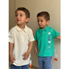 Erkek Çocuk Pola Yaka T-Shirt ve Kot Şortlu 2 Renkli Takım